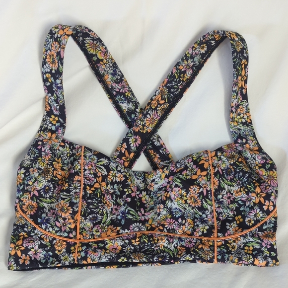 FP Movement by Free People Other - FP Movement Free People Eden Printed Bra Black Neon Ditsy Floral Size S